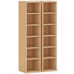 wohnli-moebel-suche-M26027449 Wohnli Möbelsuche - Étagère colonne rangement cd-dvd 6+6 compartiments bois naturel