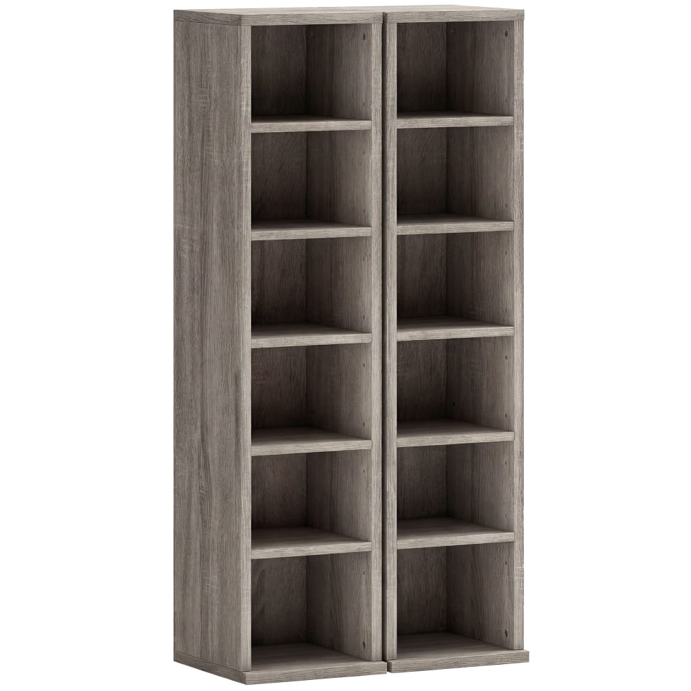 Wohnli Möbelsuche - Étagère colonne rangement cd-dvd 6+6 compartiments gris