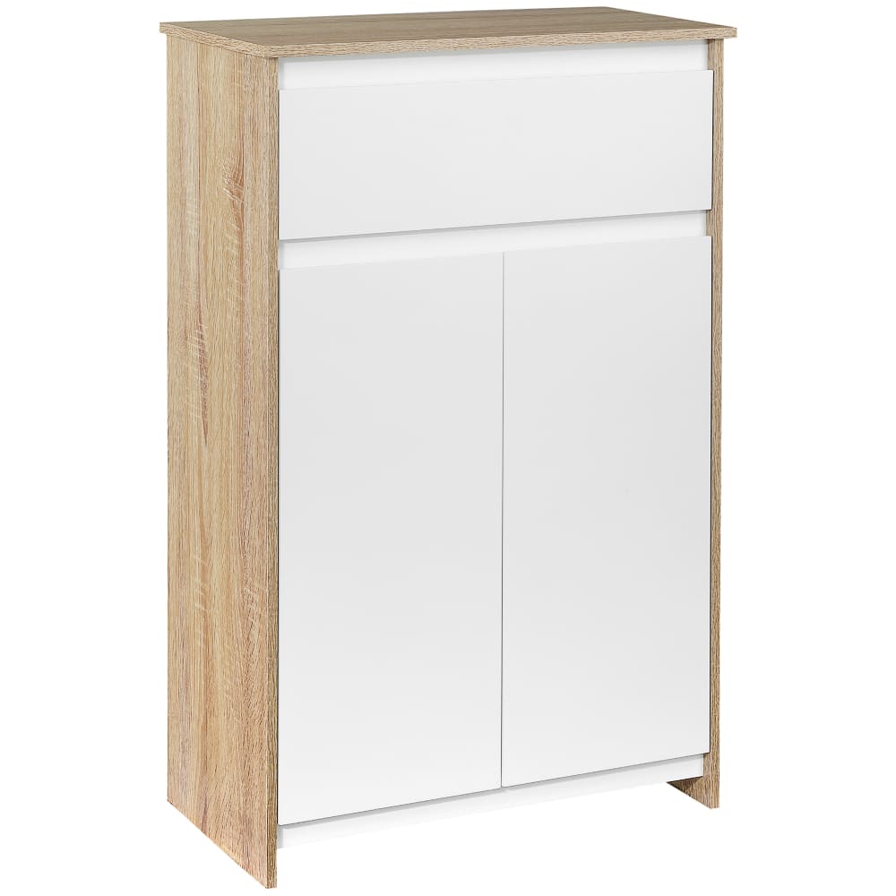 Wohnli Möbelsuche - Meuble de salle de bain tiroir et placard double porte MDF blanc