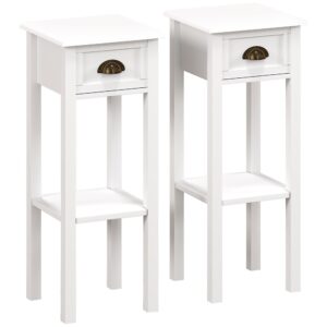 wohnli-moebel-suche-M26027479 Wohnli Möbelsuche - Lot de 2 tables d'appoint avec tiroir étagère en bois blanc