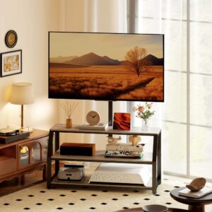 Meuble TV avec support pour téléviseurs panneau de particules gris 110x150x43cm Metall Grau Homcom Möbel Wohnzimmermöbel TV-Möbel