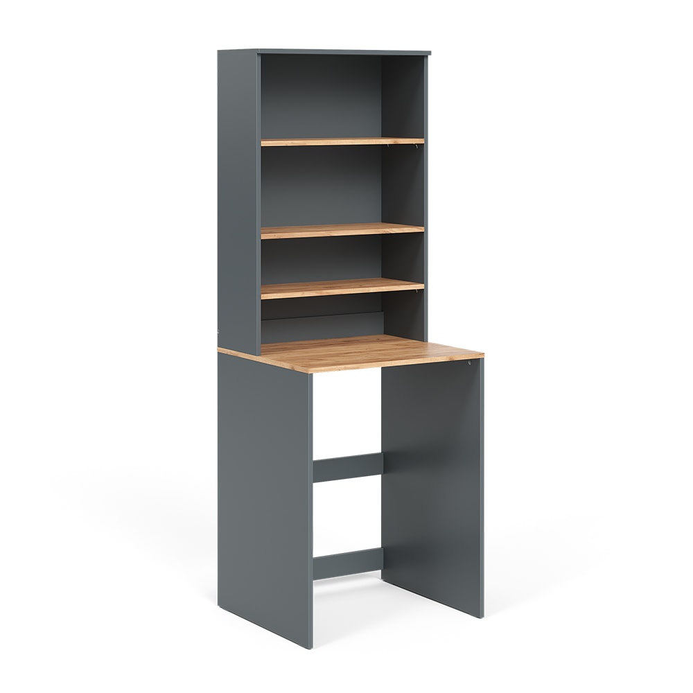 Wohnli Möbelsuche - Waschmaschinenschrank 2 Teile mit Regal Anthrazit 66x88.2cm