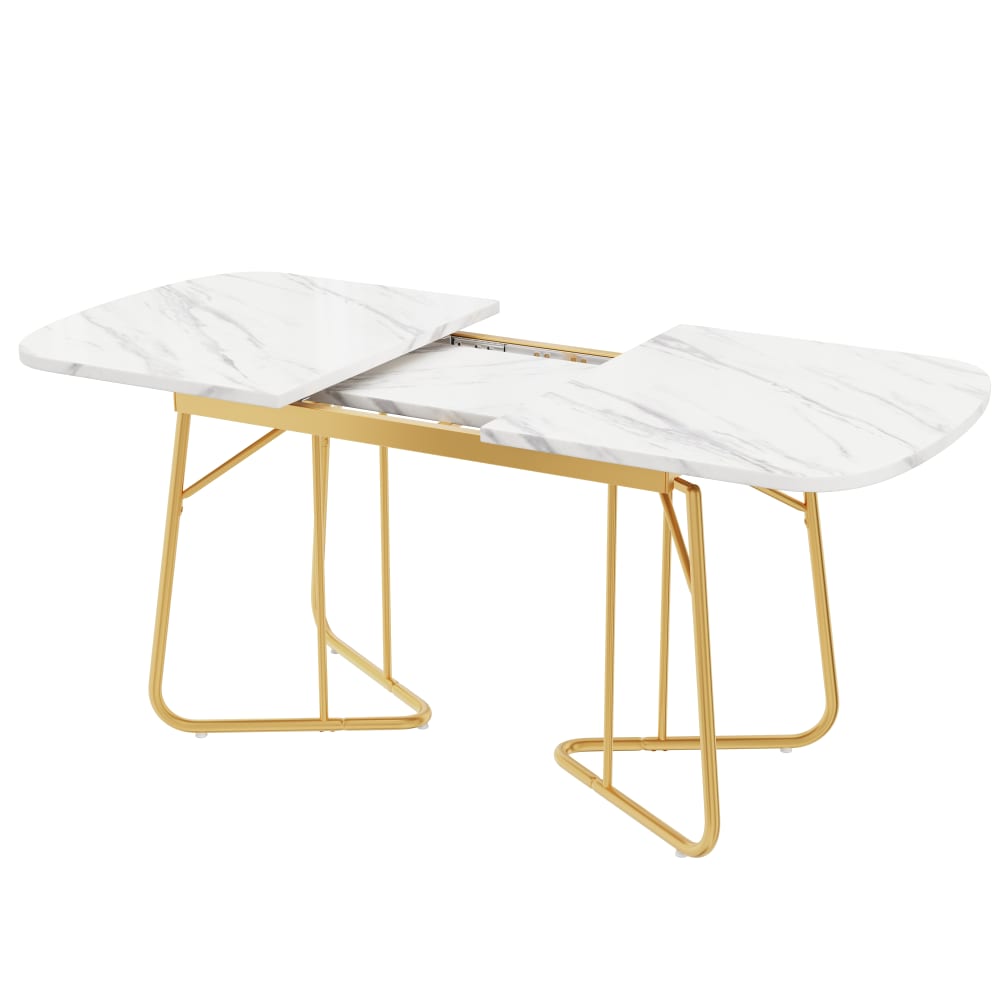 Wohnli Möbelsuche - Esstisch aus MDF mit Marmoroptik ausziehbar 140/180x80x75 cm