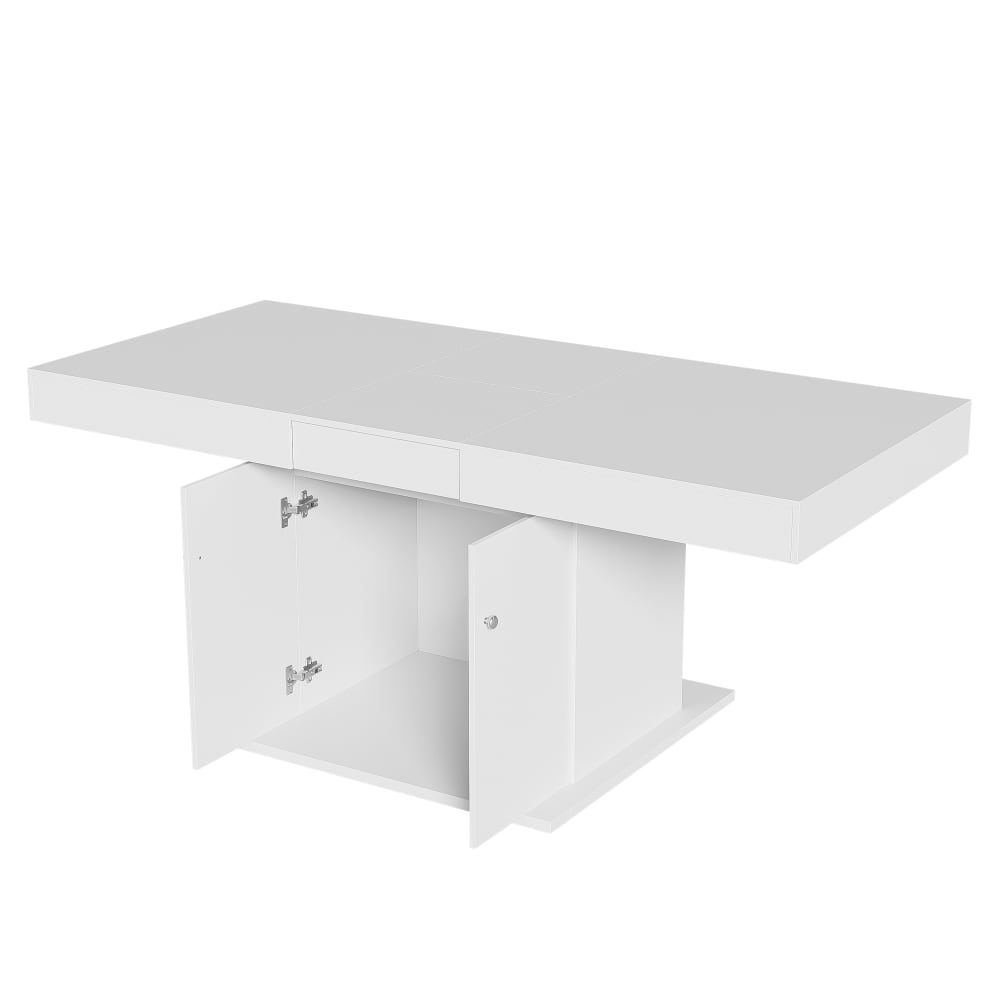 Wohnli Möbelsuche - Esstisch aus Spanplatte mit Auszug und Stauraum 140/180x80x76 cm