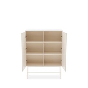 wohnli-moebel-suche-M26027650-1 100 cm hoher Sideboard in Weiß mit geriffeltem Design 40x130x99cm Holz Weiß Koketto Home Möbel Esszimmermöbel Sideboards, Highboards & niedrige Anrichten