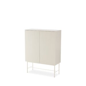 wohnli-moebel-suche-M26027650 Wohnli Möbelsuche - 100 cm hoher Sideboard in Weiß mit geriffeltem Design
