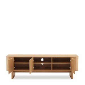 160 cm TV-Möbel mit Türen aus natürlicher Eiche 40x50x160cm Holz Braun Koketto Home Möbel Wohnzimmermöbel TV-Möbel