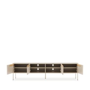 wohnli-moebel-suche-M26027656-1 200 cm breiter TV-Schrank in Beige mit Türen 40x51x200cm Holz Beige Koketto Home Möbel Wohnzimmermöbel TV-Möbel