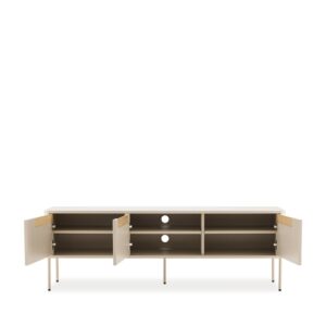 wohnli-moebel-suche-M26027657-1 150 cm breiter TV-Schrank in Beige mit Türen 40x51x152cm Holz Beige Koketto Home Möbel Wohnzimmermöbel TV-Möbel