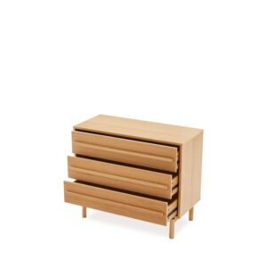 Minimalistische Holzkommode mit 3 Schubladen 40x75x100cm Holz Braun Koketto Home Möbel Schlafzimmermöbel Kommoden