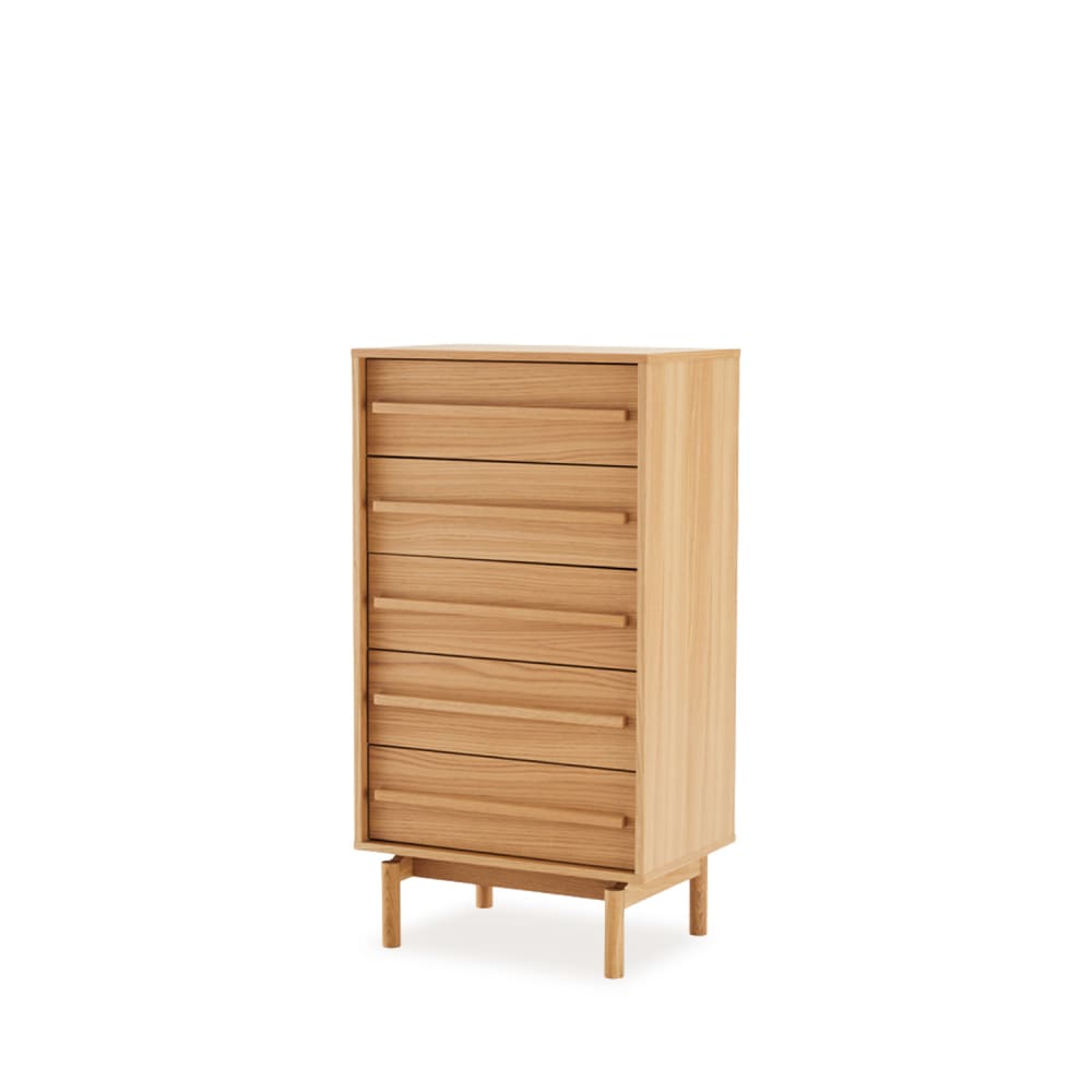 Wohnli Möbelsuche - Holzkommode mit 5 Schubladen im natürlichen Stil