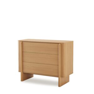 Wohnli Möbelsuche - Kommode aus Eichenholz mit abgerundetem Design und 3 Schubladen
