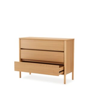 wohnli-moebel-suche-M26027670-1 Holzkommode mit 3 Schubladen und nordischen Design 40x78x100cm Holz Braun Koketto Home Möbel Schlafzimmermöbel Kommoden