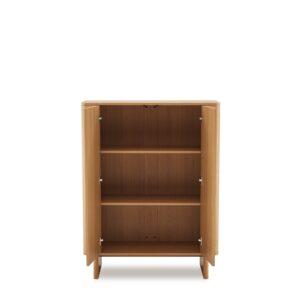 wohnli-moebel-suche-M26027681-1 100 cm hoher Sideboard mit Türen aus natürlicher Eiche 40x130x100cm Holz Braun Koketto Home Möbel Esszimmermöbel Sideboards, Highboards & niedrige Anrichten