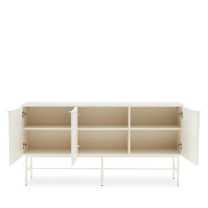wohnli-moebel-suche-M26027682-1 150 cm breites Sideboard in Weiß mit geriffeltem Design 40x75x148cm Holz Weiß Koketto Home Möbel Esszimmermöbel Sideboards, Highboards & niedrige Anrichten
