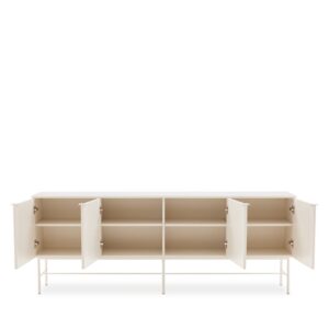 wohnli-moebel-suche-M26027684-1 200 cm breites Sideboard in Weiß mit geriffeltem Design 40x75x197cm Holz Weiß Koketto Home Möbel Esszimmermöbel Sideboards, Highboards & niedrige Anrichten