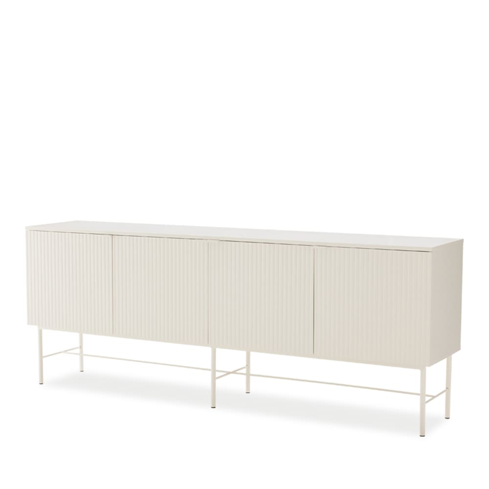 wohnli-moebel-suche-M26027684 Wohnli Möbelsuche - 200 cm breites Sideboard in Weiß mit geriffeltem Design
