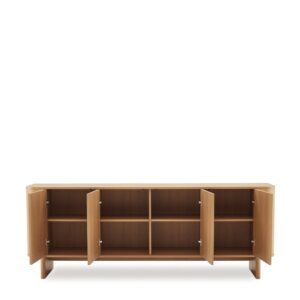 wohnli-moebel-suche-M26027689-1 200 cm breites Sideboard mit Türen aus natürlicher Eiche 40x75x203cm Holz Braun Koketto Home Möbel Esszimmermöbel Sideboards, Highboards & niedrige Anrichten