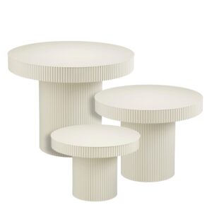 Wohnli Möbelsuche - Beistelltisch Lux Creme weiß Eisen H55xB70xL70cm
