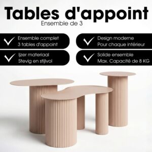 Beistelltisch Lux Hellbraun Eisen H40xB43xL80cm 80x40x43cm Stahl Braun Mica Decorations Möbel Wohnzimmermöbel Couchtische