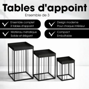 wohnli-moebel-suche-M26028223-1 Beistelltisch Beth Schwarz Eisen H50xB30xL30cm 30x50x30cm Stahl Schwarz Mica Decorations Möbel Wohnzimmermöbel Couchtische