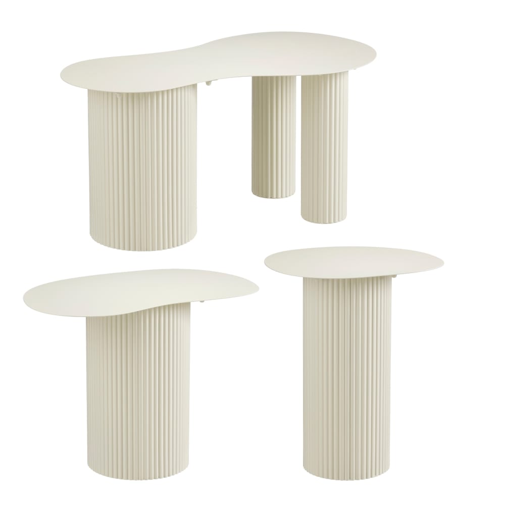Wohnli Möbelsuche - Beistelltisch Lux Creme weiß Eisen H40xB43xL80cm
