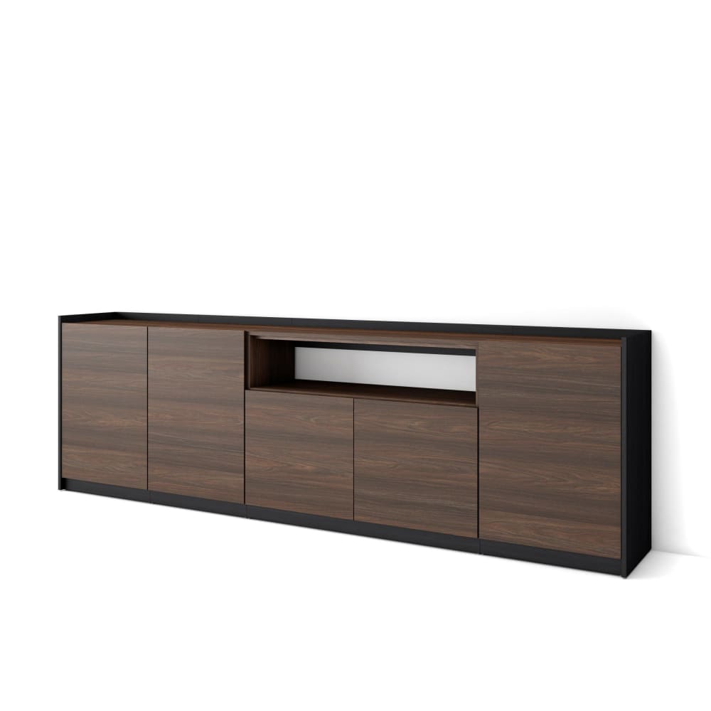 wohnli-moebel-suche-M26030062 Wohnli Möbelsuche - Sideboard Holzeffekt dunkle Eiche und schwarz 263x37x80cm