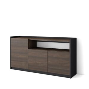 wohnli-moebel-suche-M26030076 Wohnli Möbelsuche - Sideboard Holzeffekt dunkle Eiche und schwarz 157x37x80cm