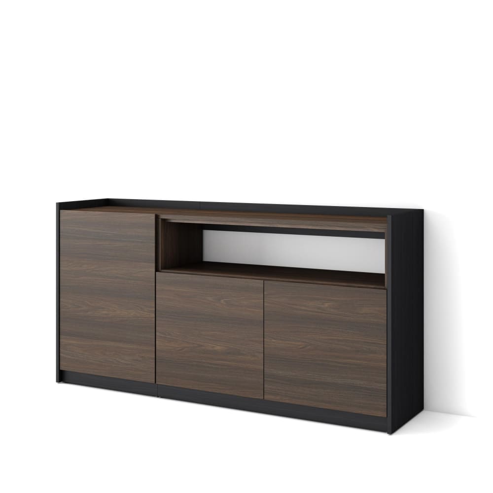 wohnli-moebel-suche-M26030076 Wohnli Möbelsuche - Sideboard Holzeffekt dunkle Eiche und schwarz 157x37x80cm