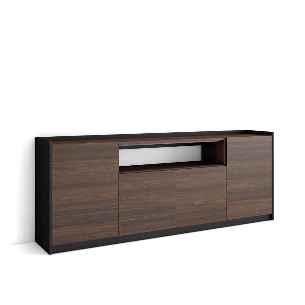 wohnli-moebel-suche-M26030077 Wohnli Möbelsuche - Sideboard Holzeffekt dunkle Eiche und schwarz 210x37x80cm
