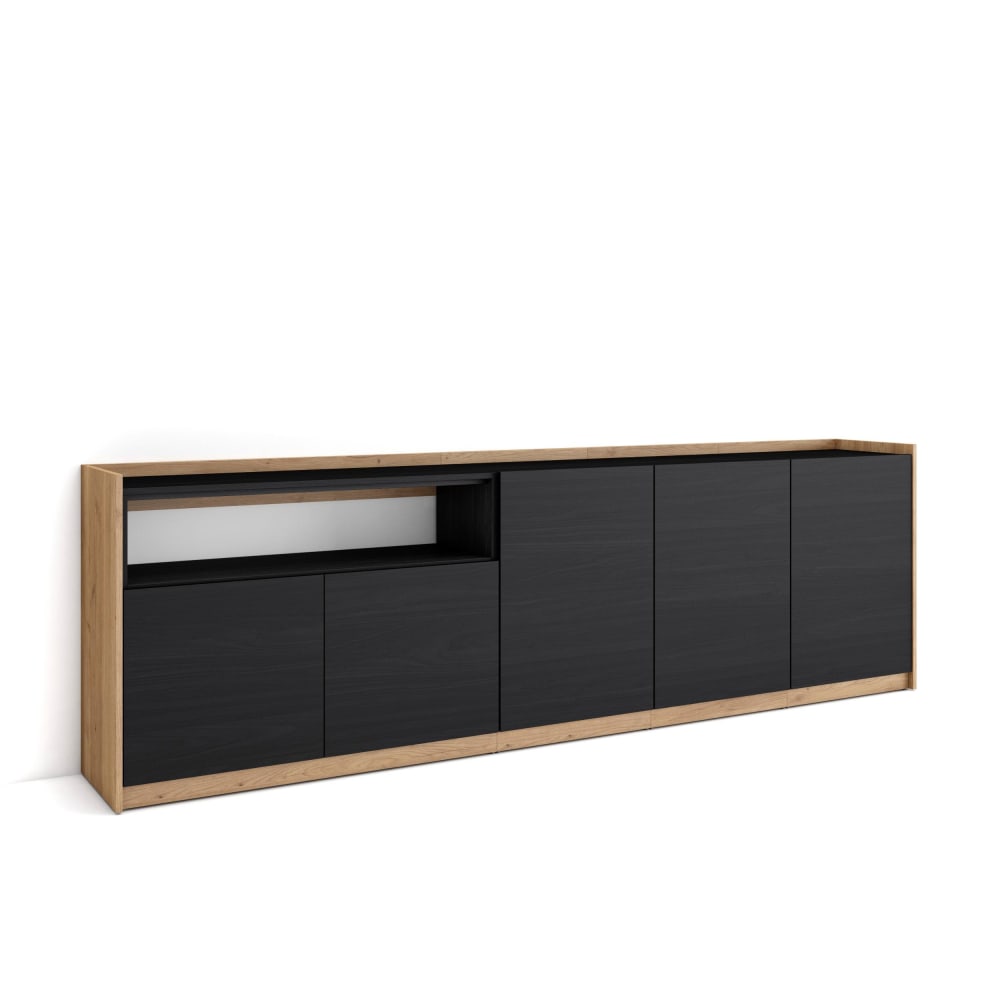 wohnli-moebel-suche-M26030079 Wohnli Möbelsuche - Sideboard Holzeffekt schwarz und eiche 263x37x80cm