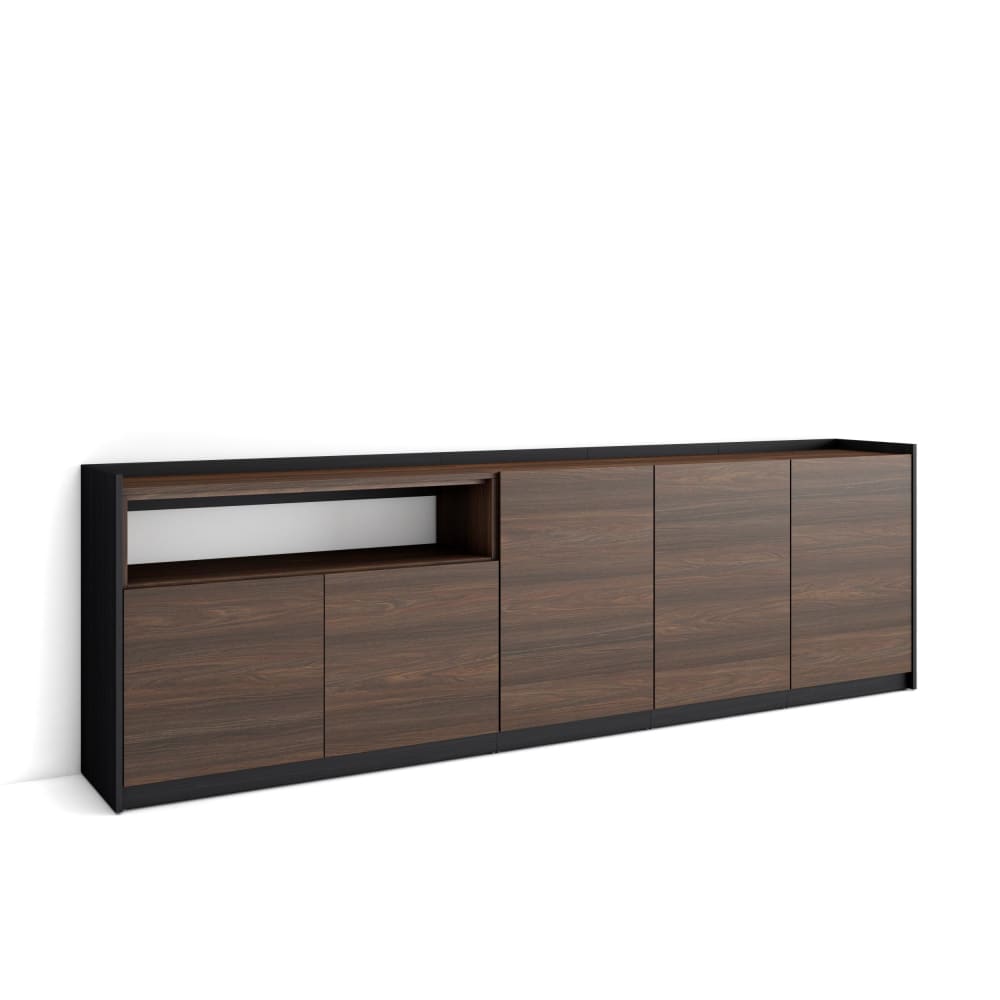 wohnli-moebel-suche-M26030083 Wohnli Möbelsuche - Sideboard Holzeffekt dunkle Eiche und schwarz 263x37x80cm