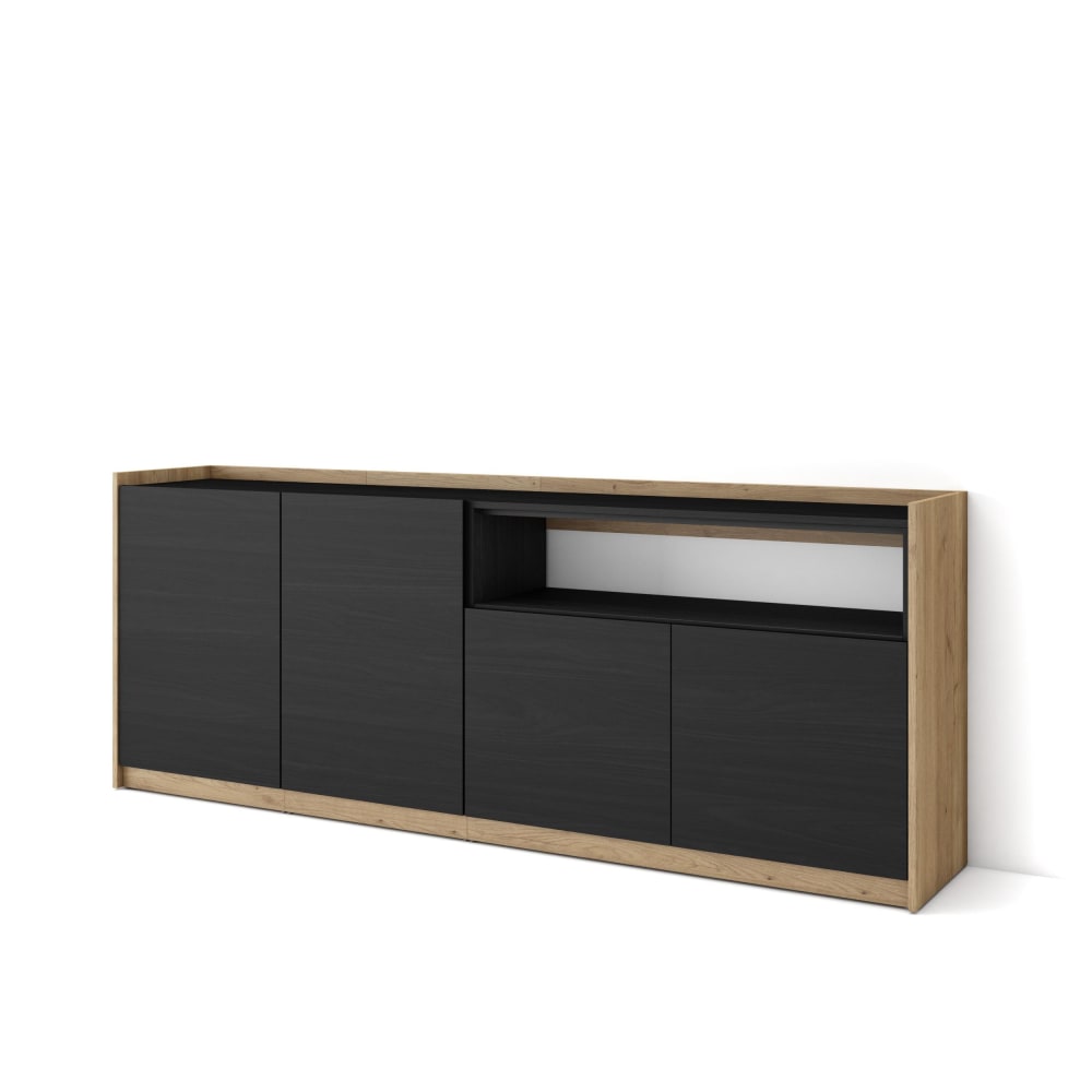 wohnli-moebel-suche-M26030089 Wohnli Möbelsuche - Sideboard Holzeffekt schwarz und eiche 210x37x80cm