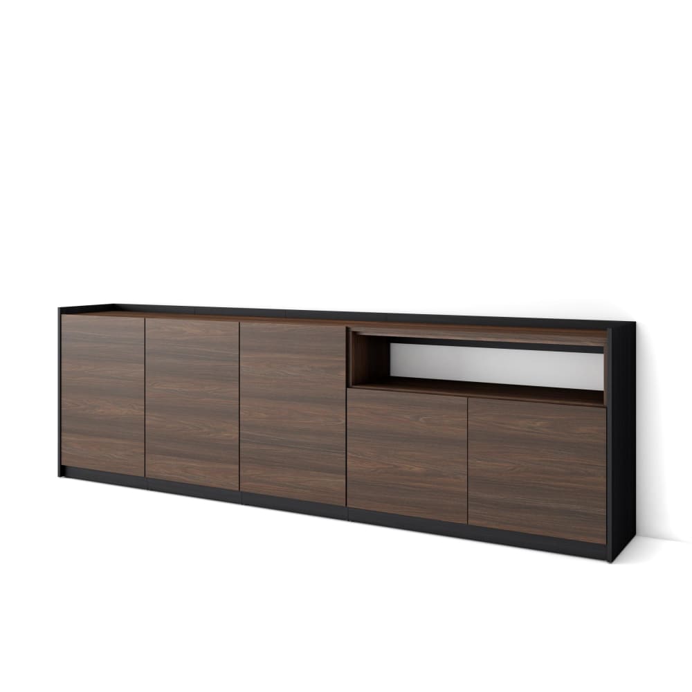 wohnli-moebel-suche-M26030093 Wohnli Möbelsuche - Sideboard Holzeffekt dunkle Eiche und schwarz 263x37x80cm