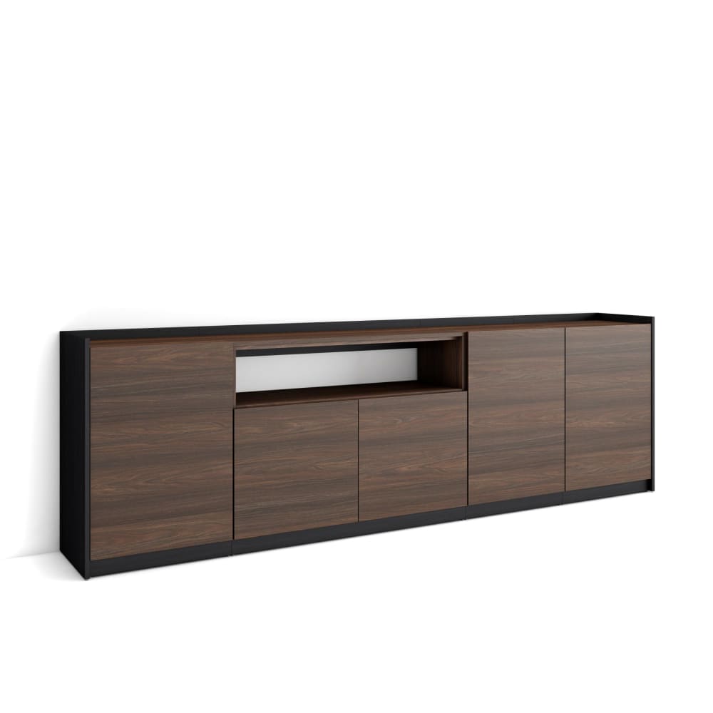 wohnli-moebel-suche-M26030095 Wohnli Möbelsuche - Sideboard Holzeffekt dunkle Eiche und schwarz 263x37x80cm