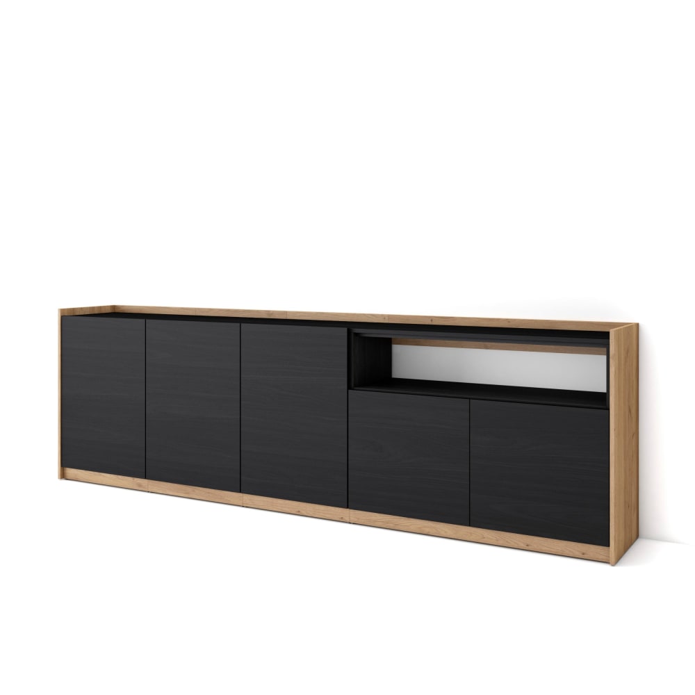 wohnli-moebel-suche-M26030099 Wohnli Möbelsuche - Sideboard Holzeffekt schwarz und eiche 263x37x80cm