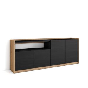wohnli-moebel-suche-M26030102 Wohnli Möbelsuche - Sideboard Holzeffekt schwarz und eiche 210x37x80cm