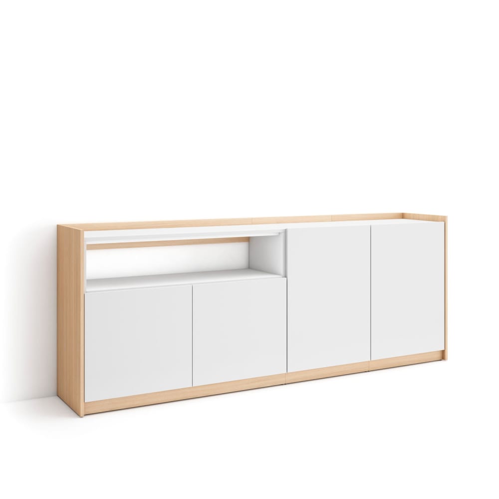 wohnli-moebel-suche-M26030108 Wohnli Möbelsuche - Sideboard Holzeffekt weiß und soft eiche 210x37x80cm