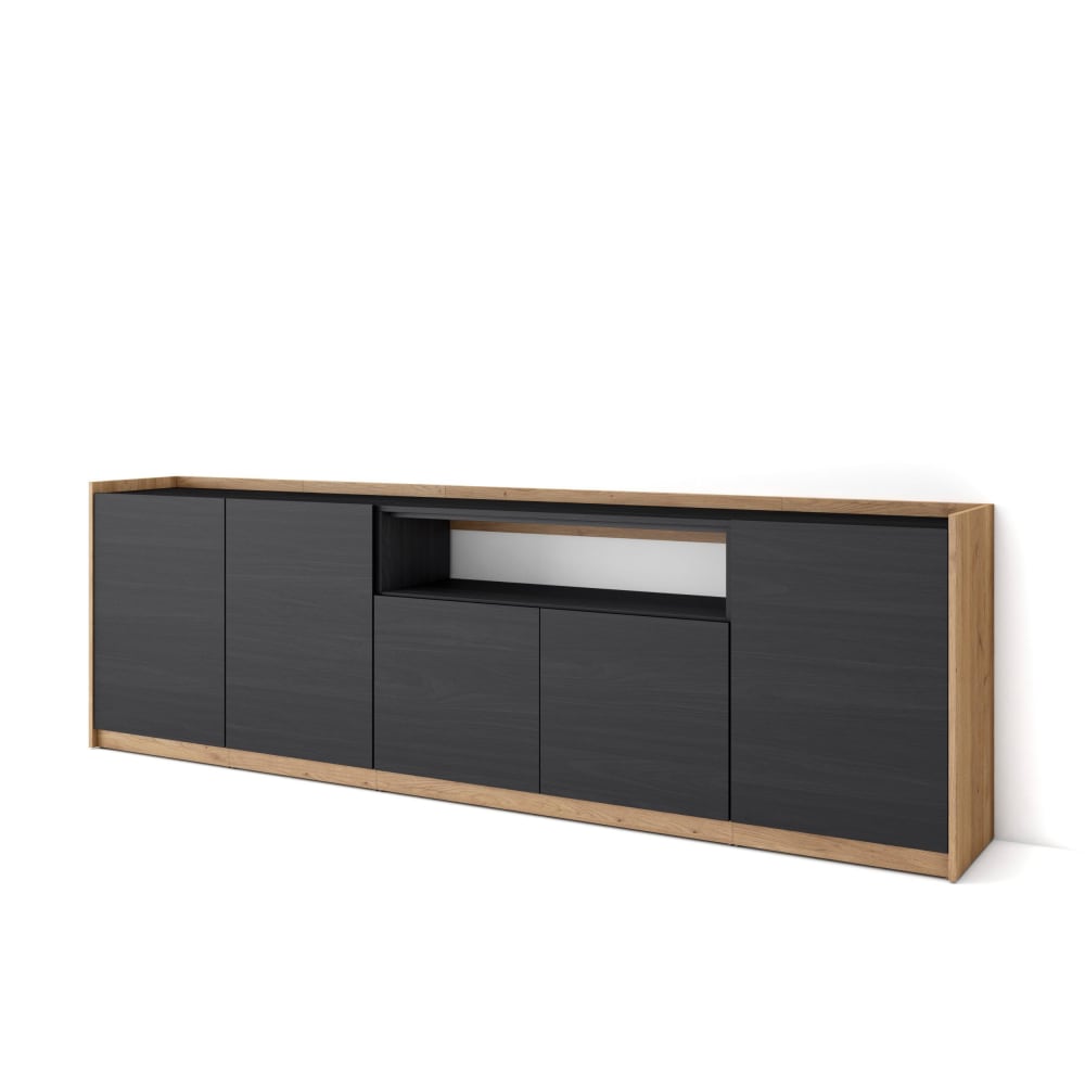 wohnli-moebel-suche-M26030115 Wohnli Möbelsuche - Sideboard Holzeffekt schwarz und eiche 263x37x80cm