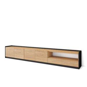 Wohnli Möbelsuche - TV-Möbel Holzeffekt eiche und schwarz 310x37x50cm