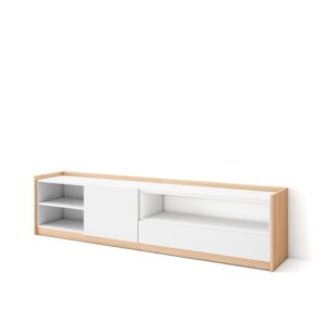 wohnli-moebel-suche-M26030145 Wohnli Möbelsuche - TV-Möbel Holzeffekt weiß und dunkler eiche 208x37x50cm