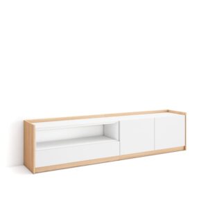wohnli-moebel-suche-M26030148 Wohnli Möbelsuche - TV-Möbel Holzeffekt weiß und dunkler eiche 208x37x50cm