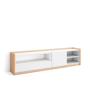 wohnli-moebel-suche-M26030153 Wohnli Möbelsuche - TV-Möbel Holzeffekt weiß und dunkler eiche 208x37x50cm