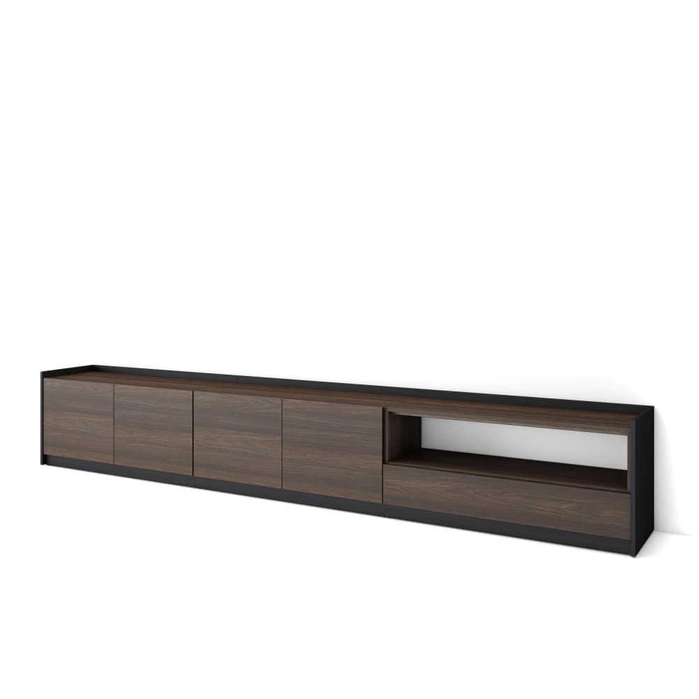 wohnli-moebel-suche-M26030161 Wohnli Möbelsuche - TV-Möbel Holzeffekt dunkle Eiche und schwarz 310x37x50cm