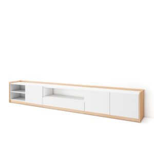 wohnli-moebel-suche-M26030163 Wohnli Möbelsuche - TV-Möbel Holzeffekt weiß und dunkler eiche 310x37x50cm