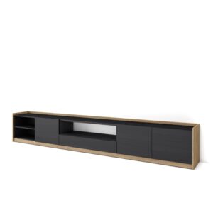 Wohnli Möbelsuche - TV-Möbel Holzeffekt schwarz und eiche 310x37x50cm