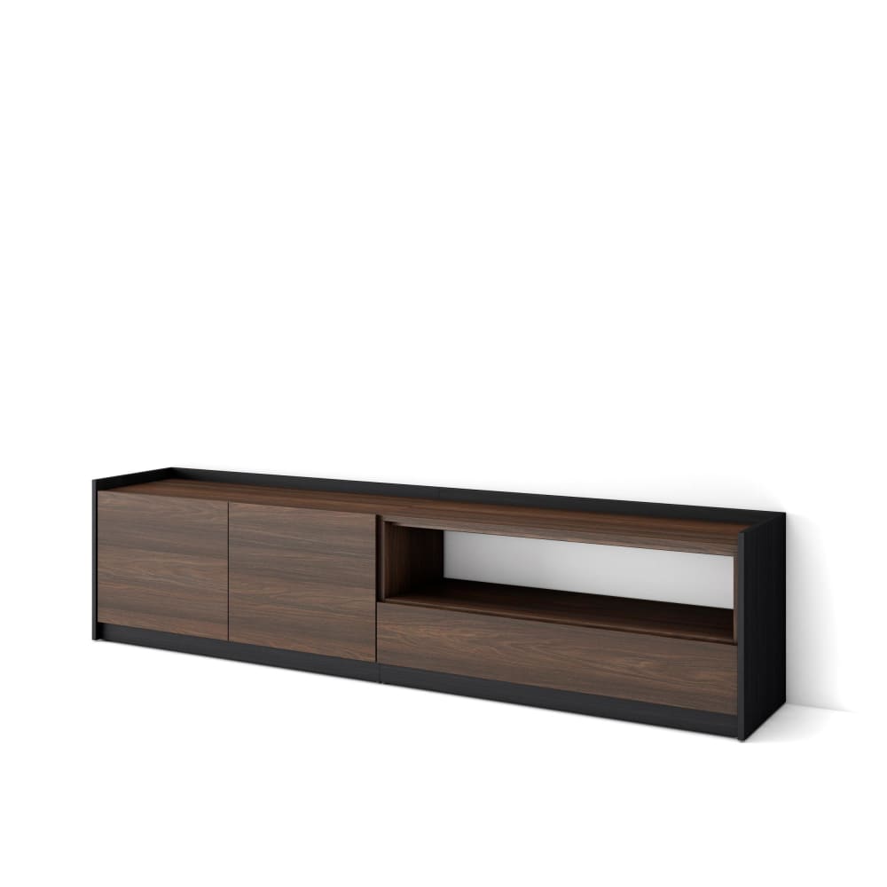 wohnli-moebel-suche-M26030165 Wohnli Möbelsuche - TV-Möbel Holzeffekt dunkle Eiche und schwarz 208x37x50cm