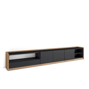 Wohnli Möbelsuche - TV-Möbel Holzeffekt schwarz und eiche 310x37x50cm