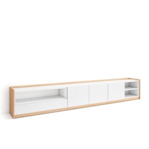 wohnli-moebel-suche-M26030172 Wohnli Möbelsuche - TV-Möbel Holzeffekt weiß und dunkler eiche 310x37x50cm
