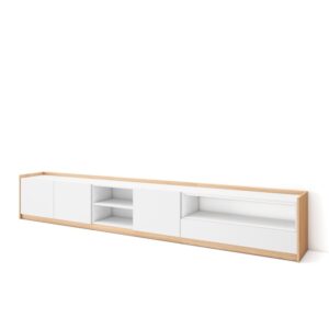 wohnli-moebel-suche-M26030184 Wohnli Möbelsuche - TV-Möbel Holzeffekt weiß und dunkler eiche 310x37x50cm